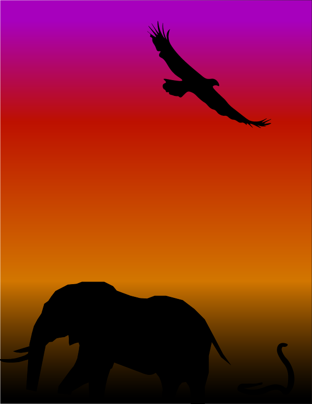 Sunset With Animals