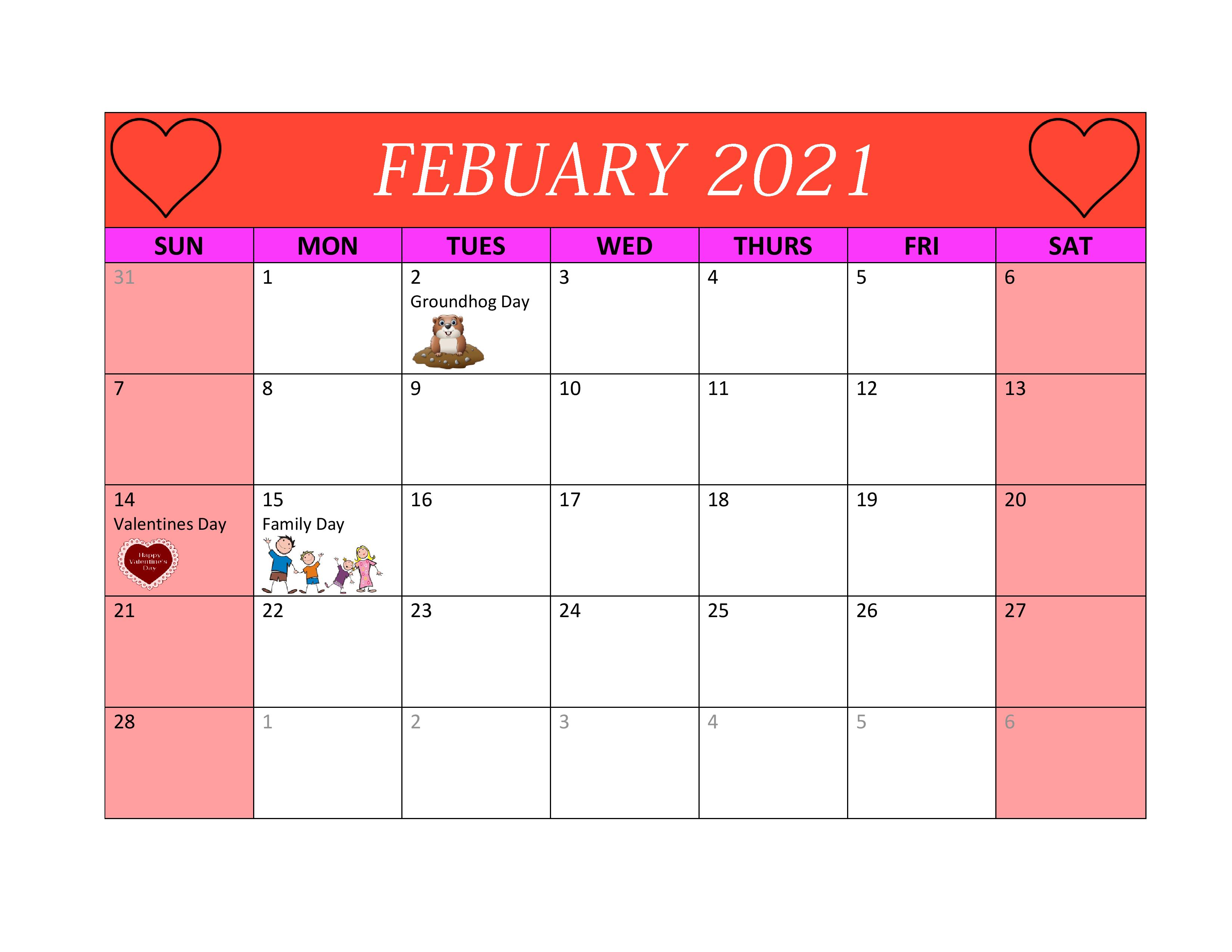 Febuary Calendar